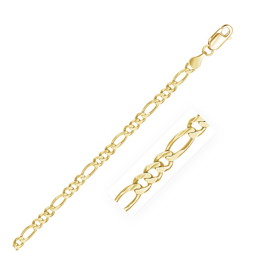 14k Yellow Gold Solid Figaro Chain (3.80 mm)