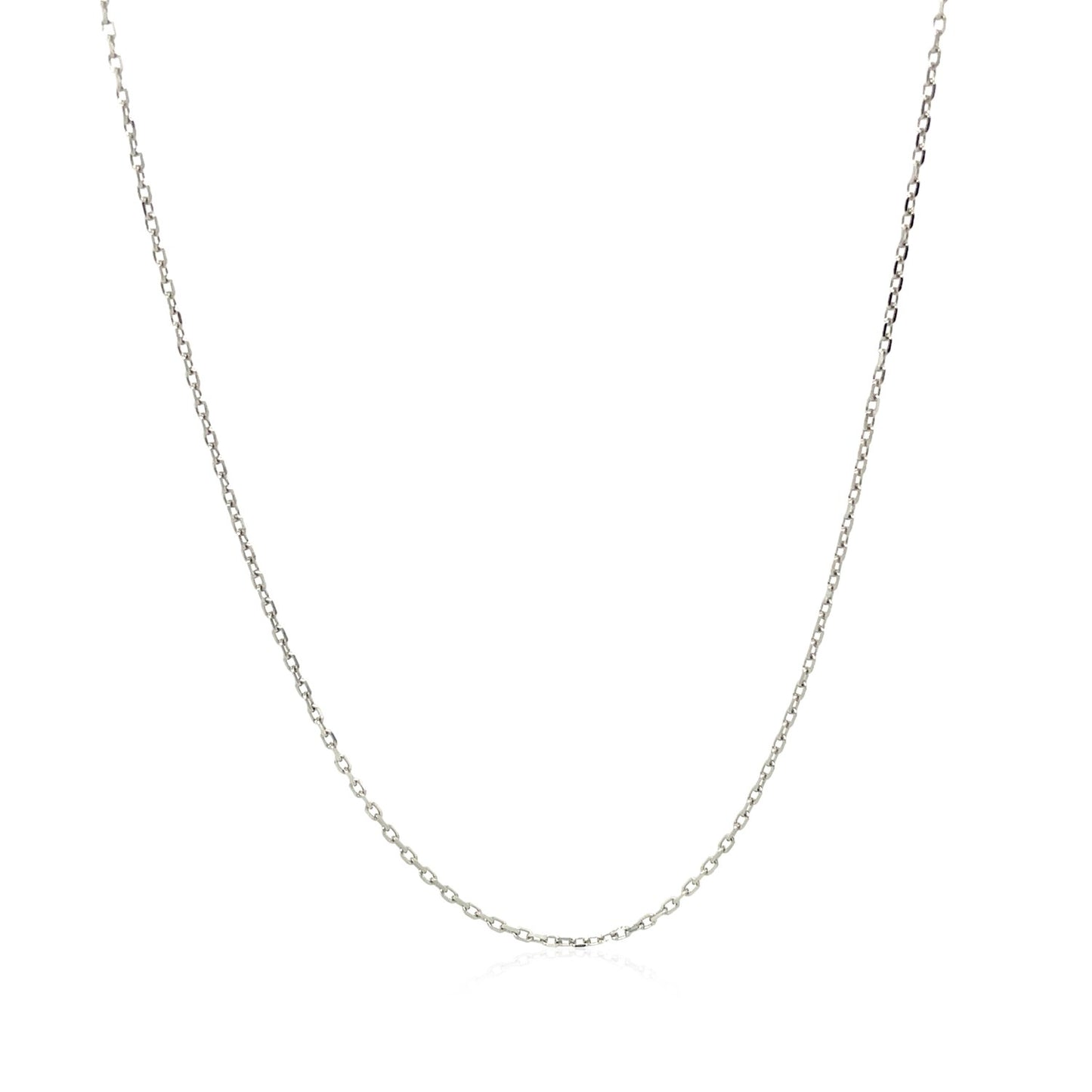 14k White Diamond Cut Cable Link Chain (0.87 mm)