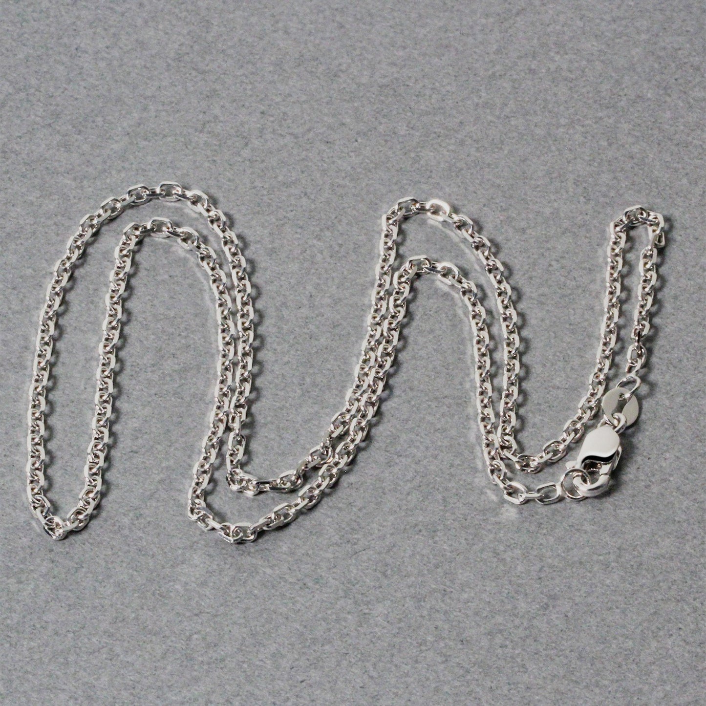 14k White Gold Diamond Cut Cable Link Chain (1.90 mm)