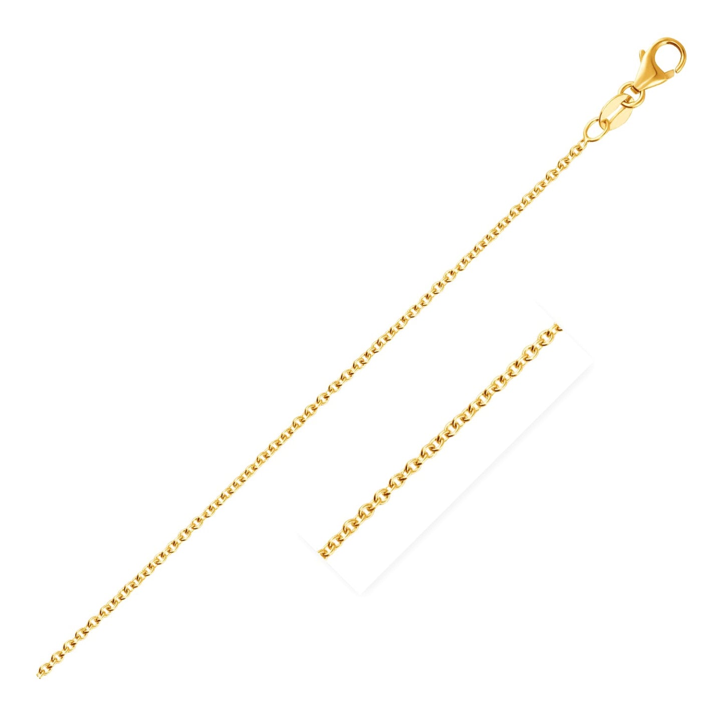 14k Yellow Gold Round Cable Link Chain (1.50 mm)