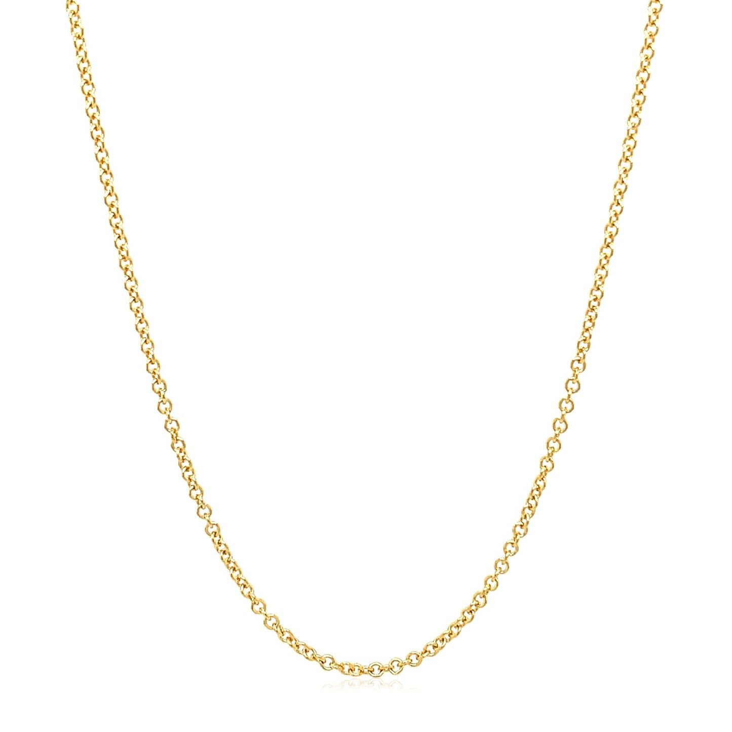 14k Yellow Gold Round Cable Link Chain (1.50 mm)