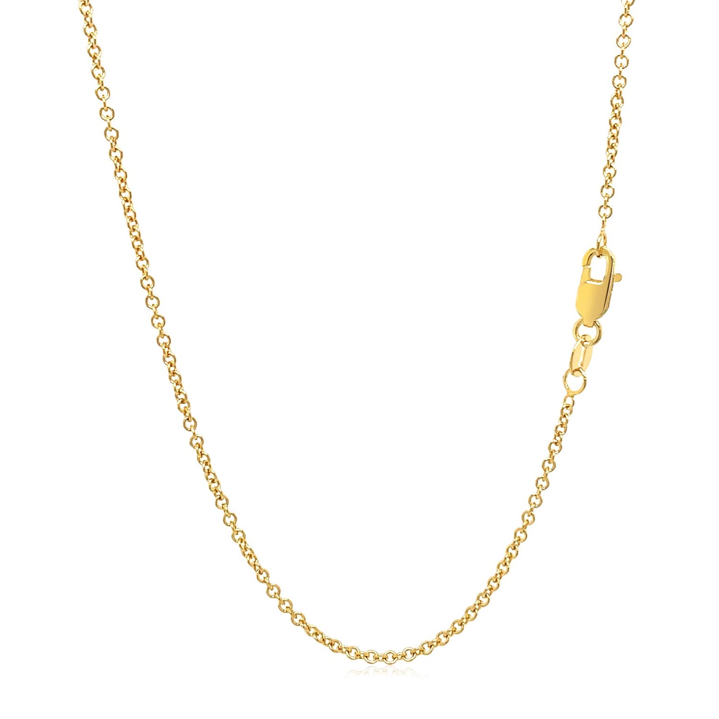 14k Yellow Gold Round Cable Link Chain (1.50 mm)