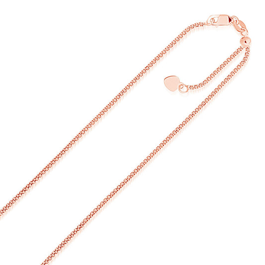 14k Rose Gold Adjustable Popcorn Chain (1.30 mm)