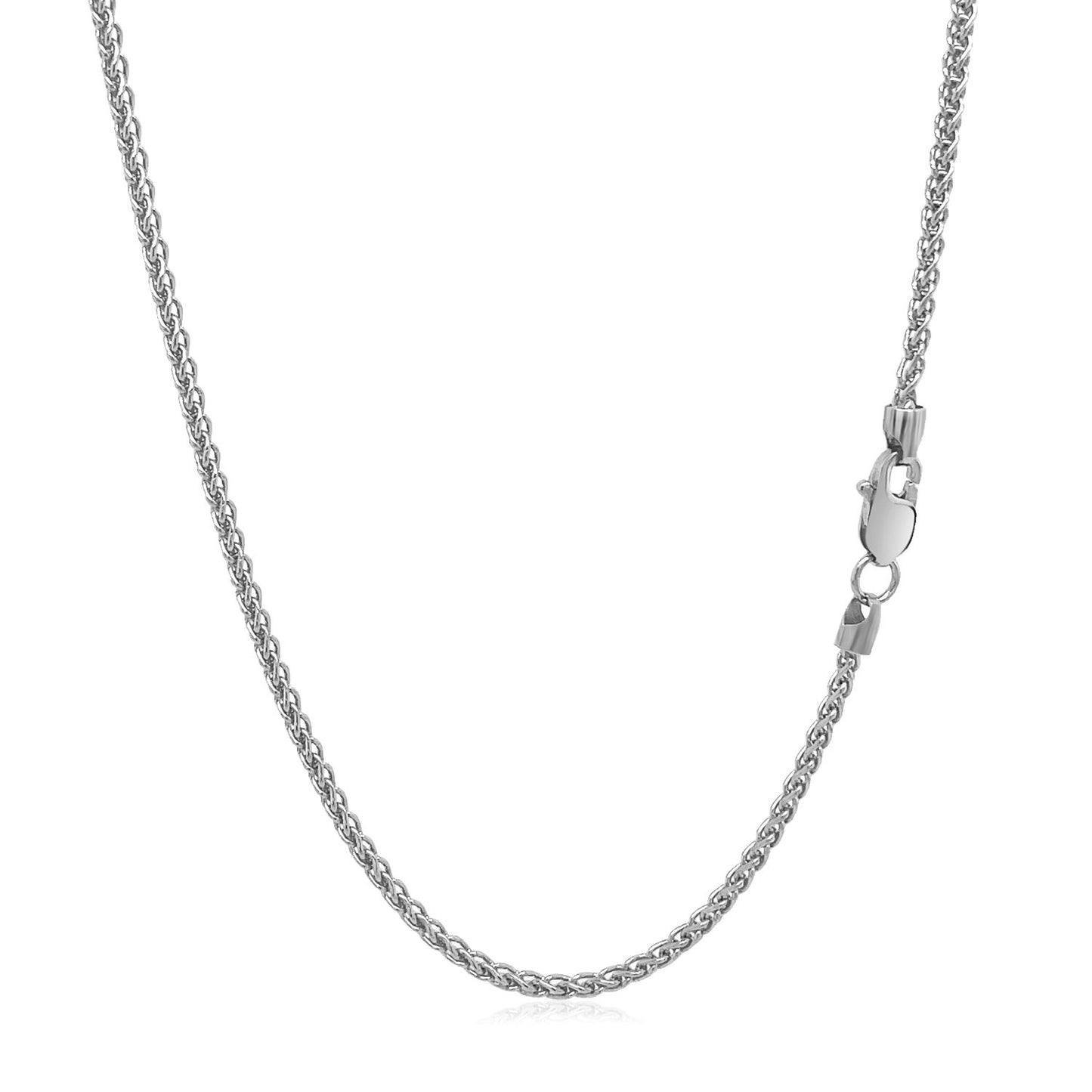 14k White Gold Round Wheat Chain (1.50 mm)