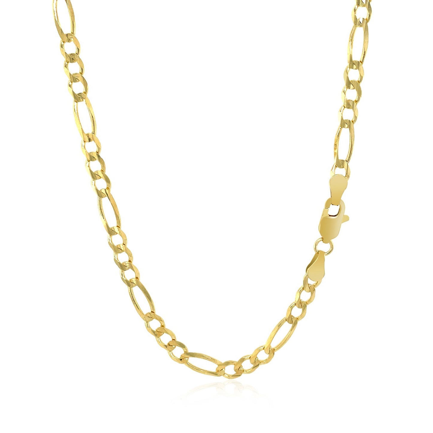 10K Yellow Gold Solid Figaro Chain (3.70 mm)