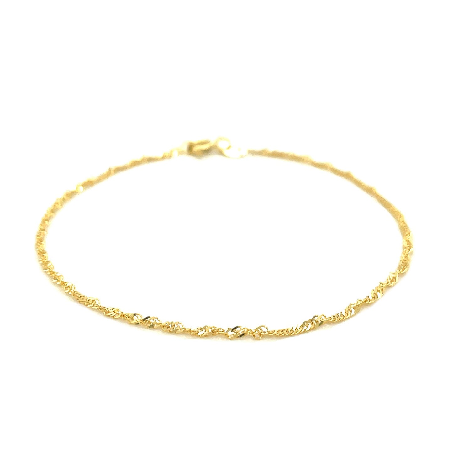 10k Yellow Gold Singapore Anklet 1.5mm