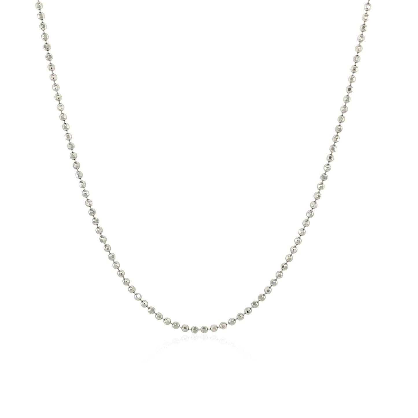 14k White Gold Diamond-Cut Bead Chain (1.10 mm)