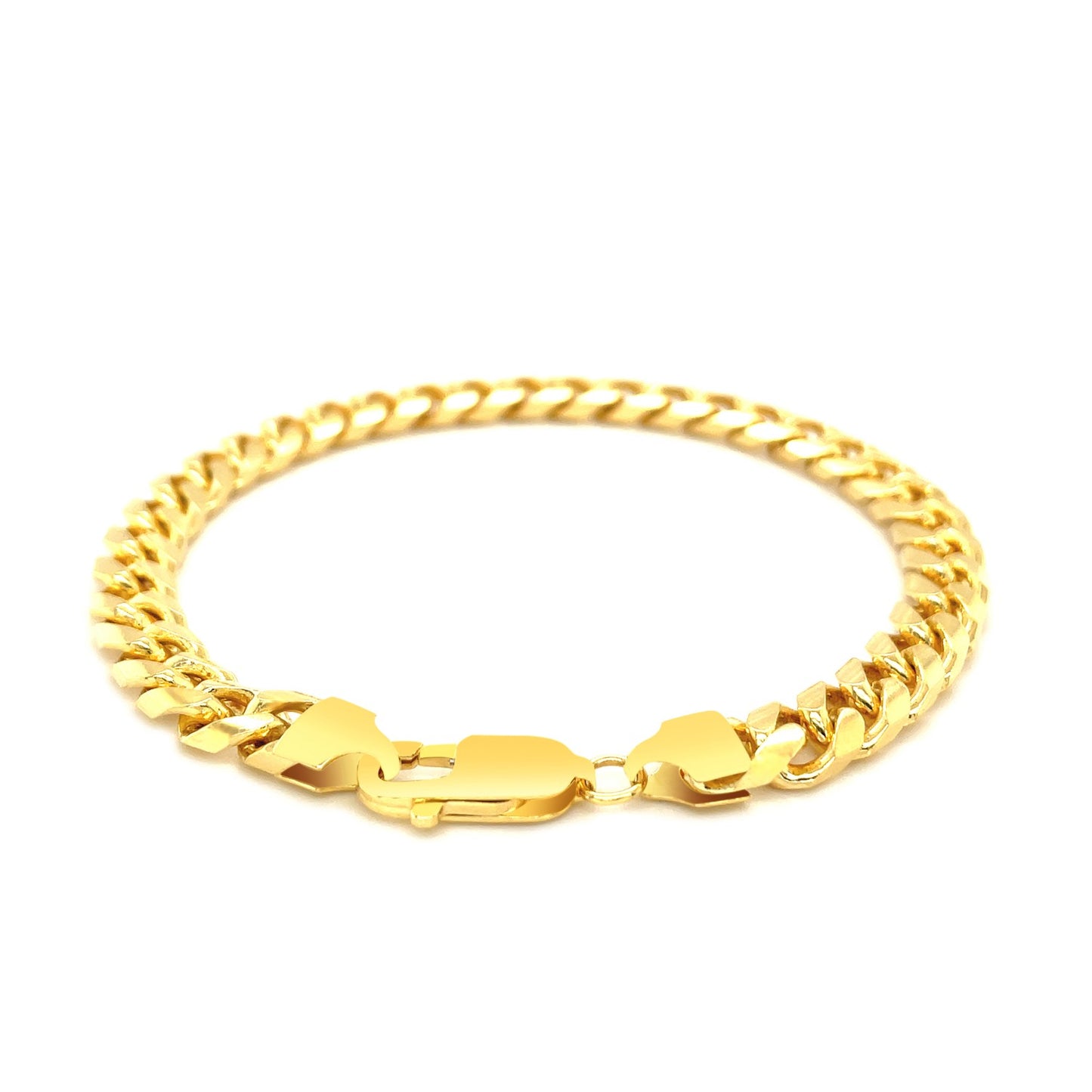 14k Yellow Gold Solid Miami Cuban Bracelet (7.20 mm)