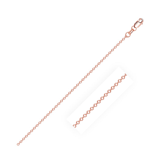 Diamond Cut Cable Link Chain in Rose Gold (0.87 mm)