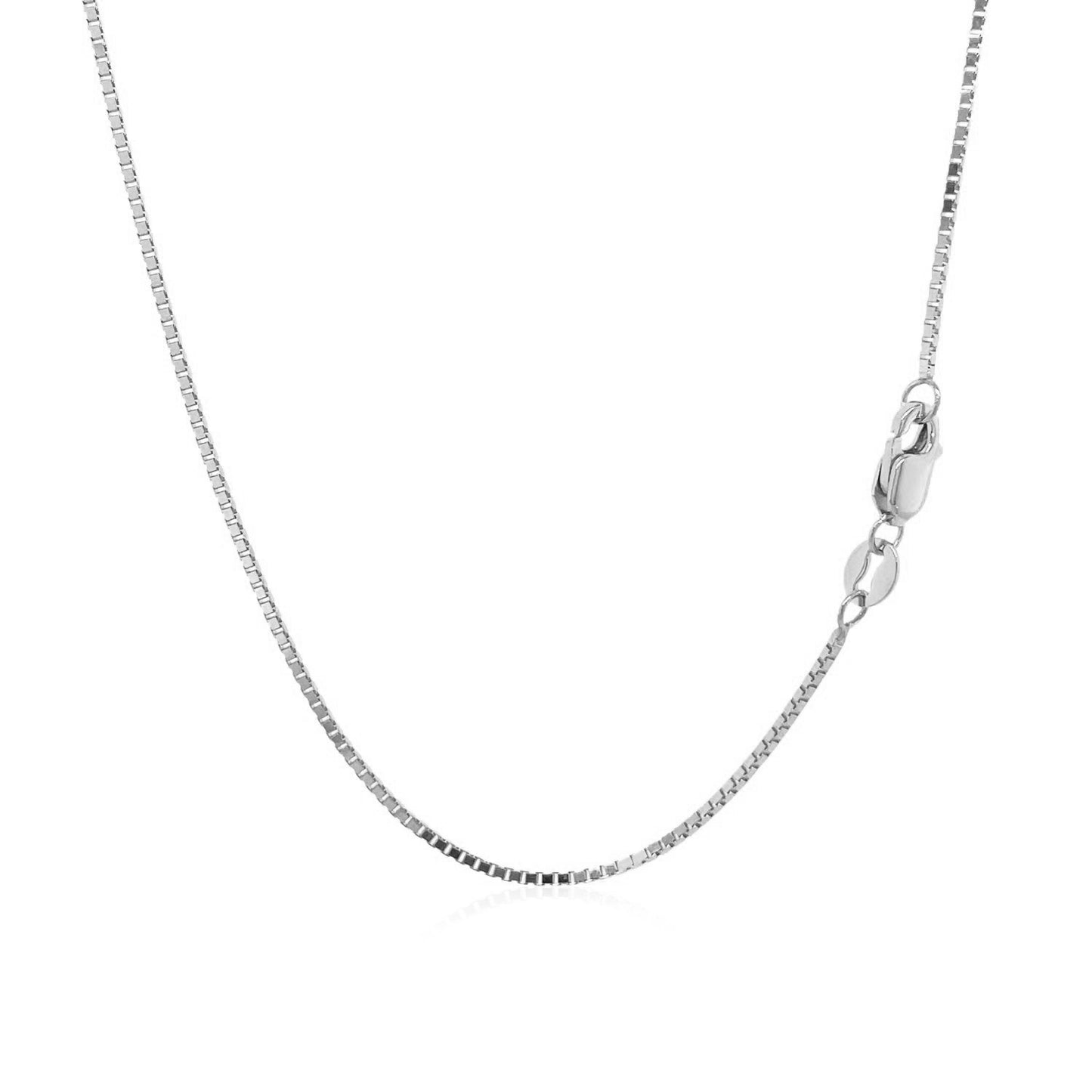 10k White Gold Classic Box Chain (0.94 mm)