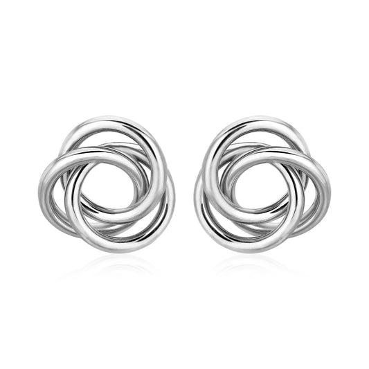 Polished Open Love Knot Earrings in Sterling Silver