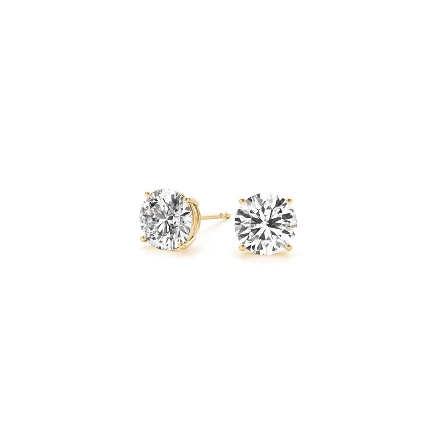 1 1/2 cttw Certified IGI Lab Grown Round Diamond Stud Earrings 14k Yellow Gold (G/VS2)