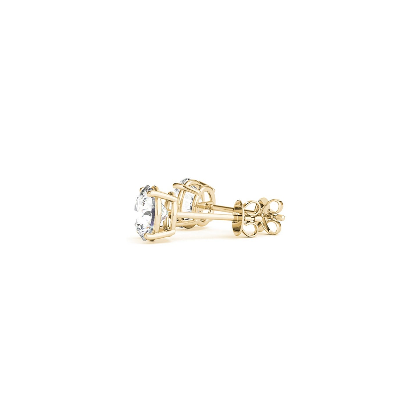 1 1/2 cttw Certified IGI Lab Grown Round Diamond Stud Earrings 14k Yellow Gold (G/VS2)