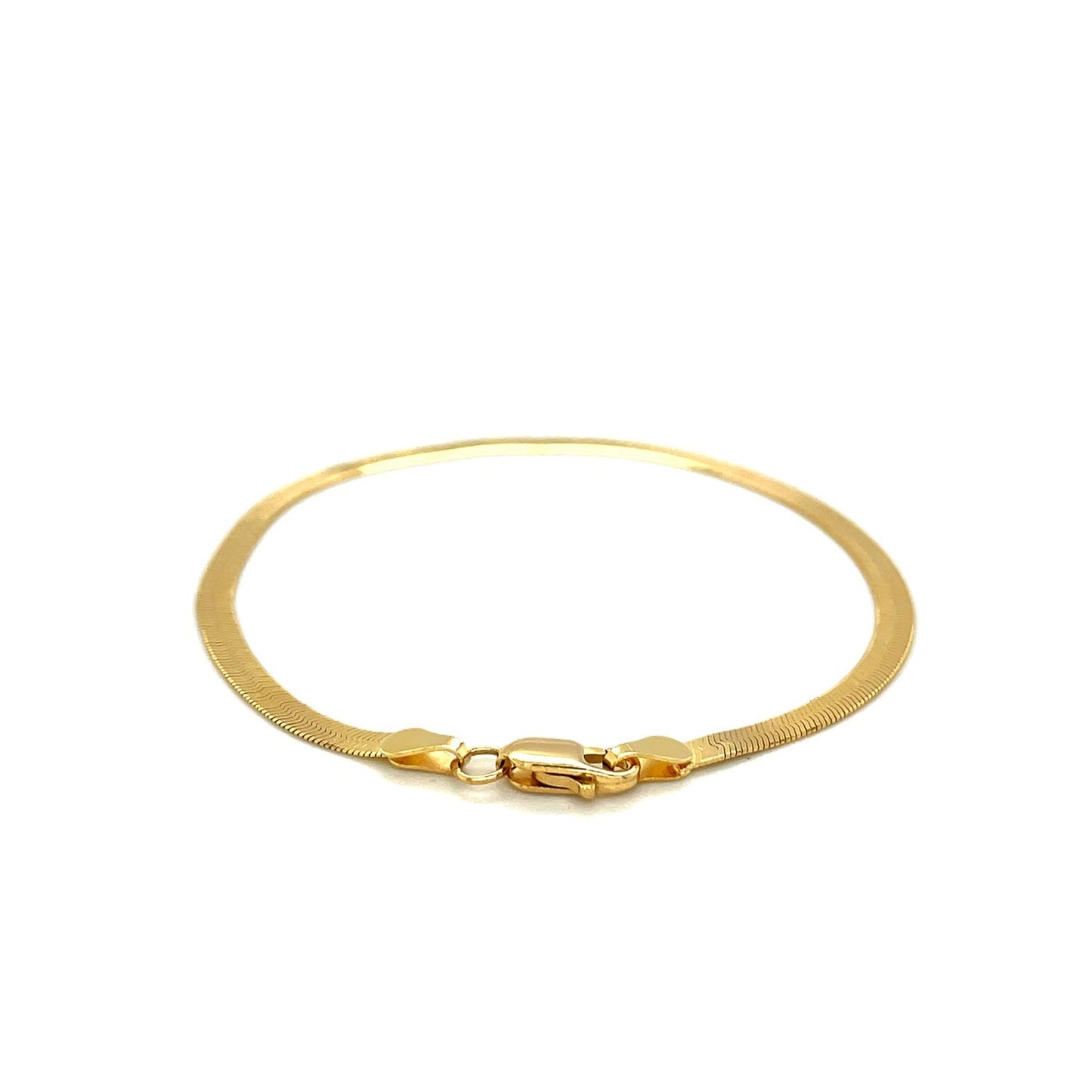 1.5mm 14k Yellow Gold Super Flex Herringbone Anklet