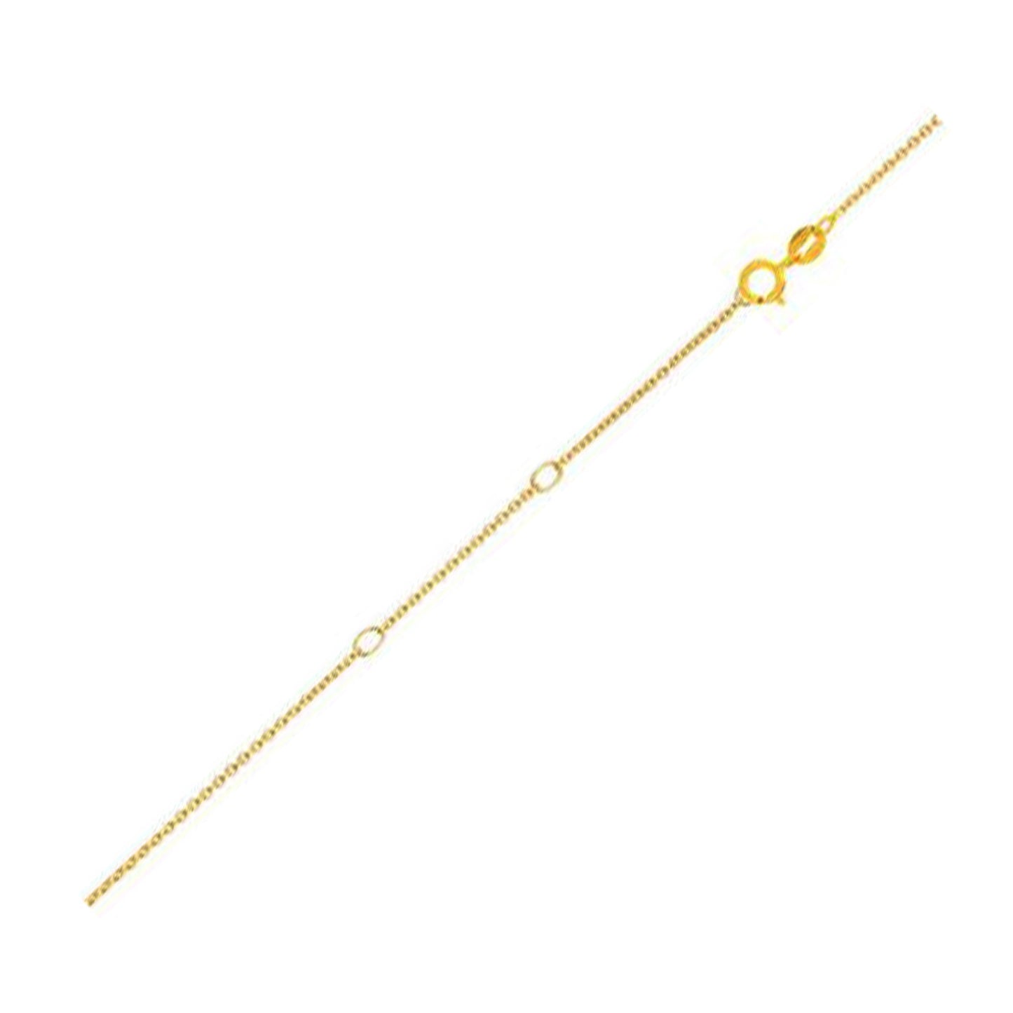 Double Extendable Diamond Cut Cable Chain in Yellow Gold (0.87 mm)