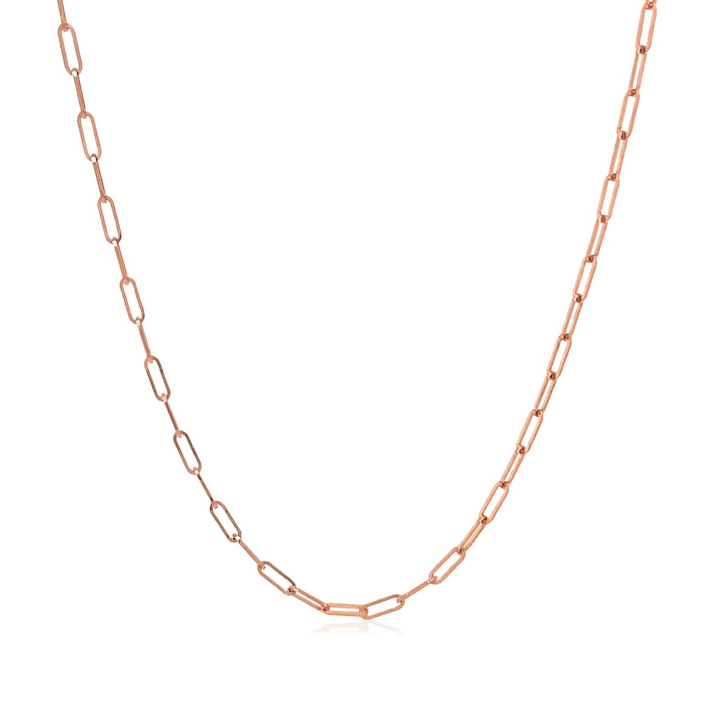 14K Rose Gold Fine Paperclip Chain (1.50 mm)