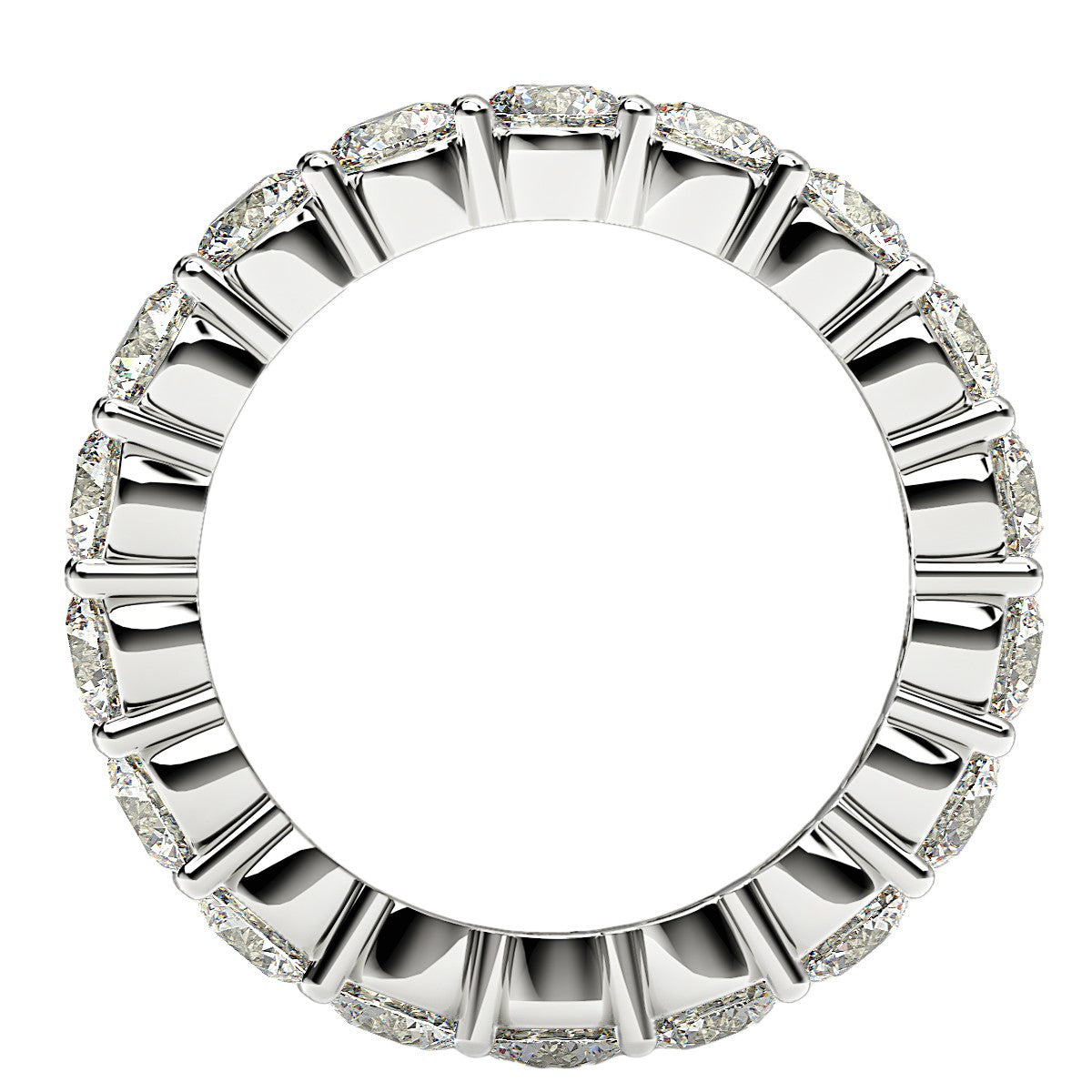 Round Cut Lab Grown Diamond Eternity Ring in 14k White Gold (2 cttw FG/VS2)