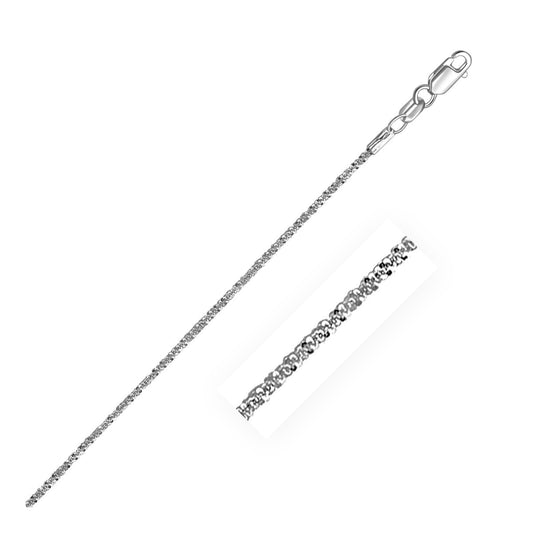 10k White Gold Sparkle Anklet 1.5mm