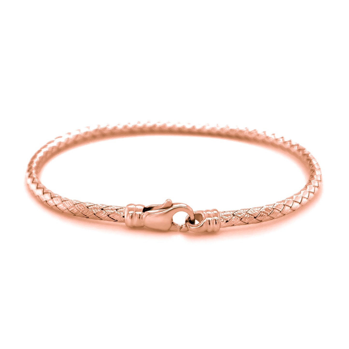 14k Rose Gold Fancy Weave Motif Bangle (3.40 mm)