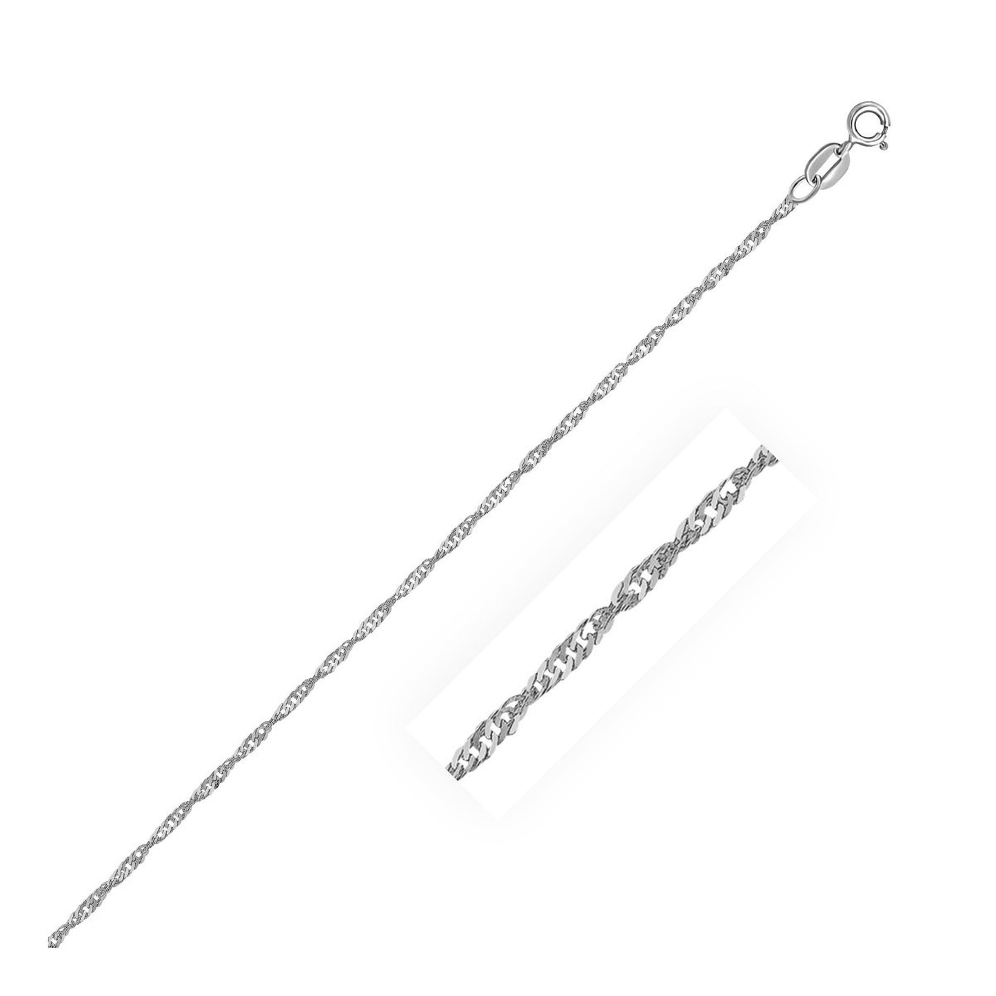 10k White Gold Singapore Anklet 1.5mm