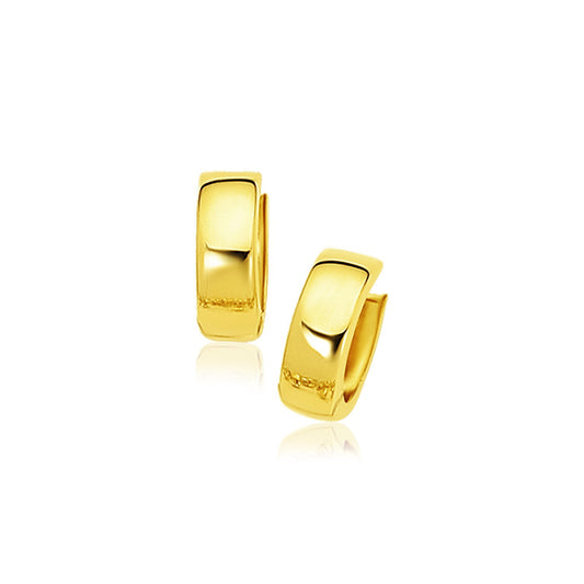 10k Yellow Gold Snuggable Hoop Earrings