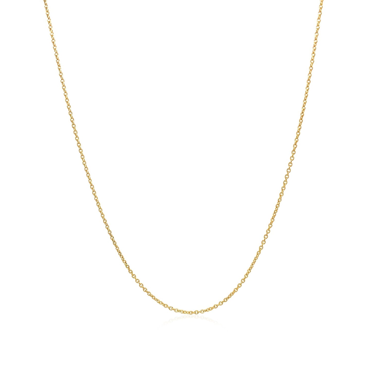 14k Yellow Gold Oval Cable Link Chain (0.85 mm)