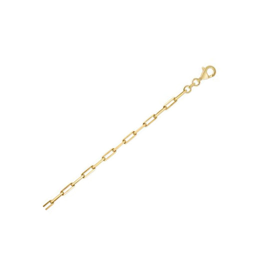 Sterling Silver Gold Plated Paperclip Chain (2.95 mm)