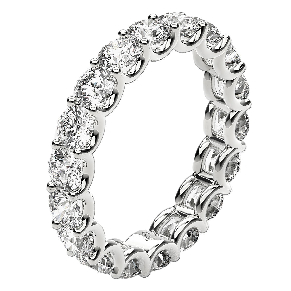 Round Cut Lab Grown Diamond Eternity Ring in 14k White Gold (2 cttw FG/VS2)