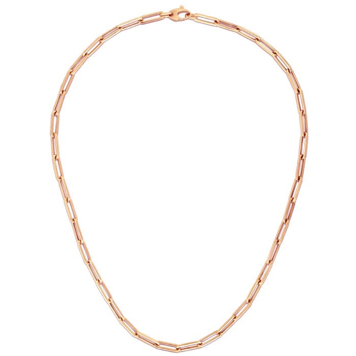 14K Rose Gold Bold Paperclip Chain (4.20 mm)