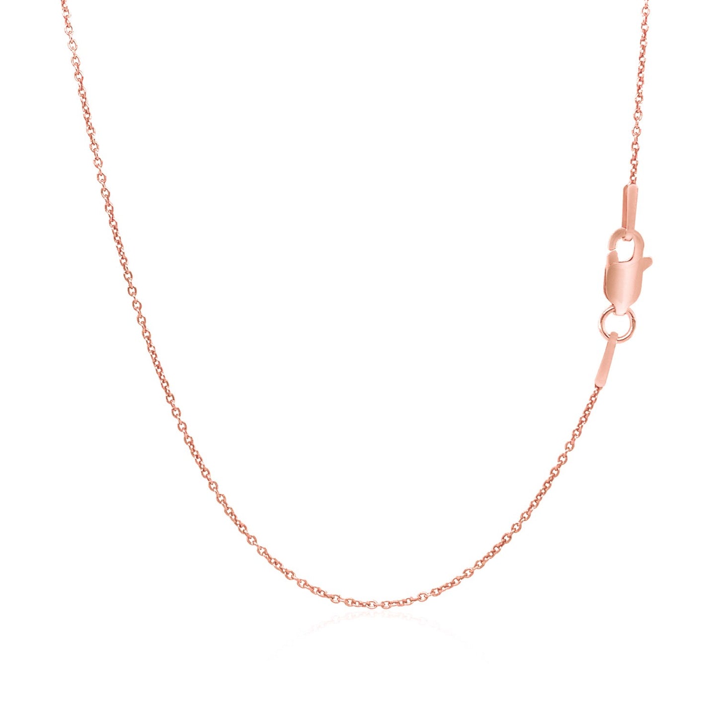 14k Pink Gold Round Cable Link Chain (1.10 mm)