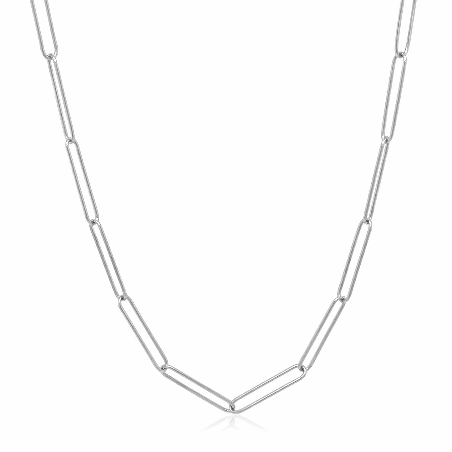 14k White Gold Wire Paperclip Chain (2.70 mm)